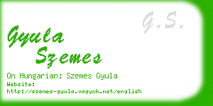 gyula szemes business card